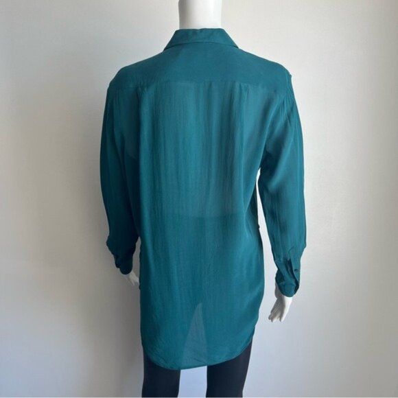 Madewell Silk Spotlight Shirt in Green - XS - Picture 3 of 6